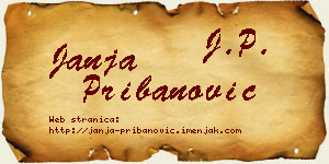 Janja Pribanović vizit kartica